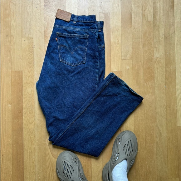 Vintage Levi’s 619 Orange Tab Beige Blue Jeans Pants Denim 90s - Picture 2 of 5